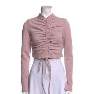 Nicholas size 8 (fits like small!) pale pink crop top with shoulder pads